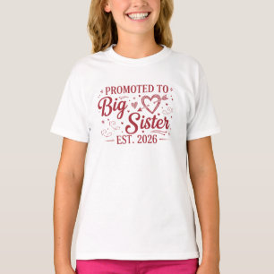 T-shirt rose cœur Grande Sœur Élue 2026