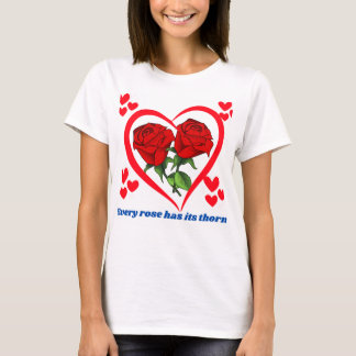 T-shirt Rose Coeur personnaliser Premium T=chemises