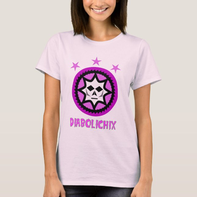 T-shirt rose de Babydoll de Diabolichix (Devant)