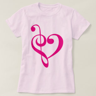 T-shirt Rose de coeur de musique