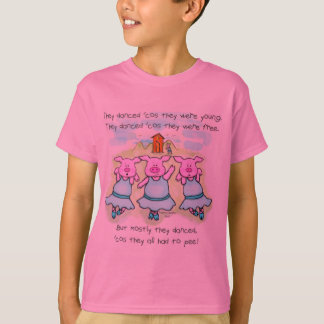 T-shirt rose de danse de poème de porc