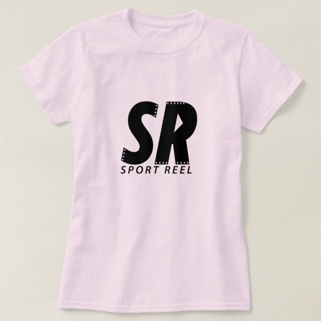 T-SHIRT ROSE DE FEMMES DE SPORTREEL AVEC LE LOGO (Design devant)