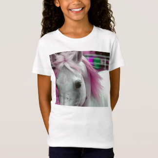 T-shirt rose de filles de cheval