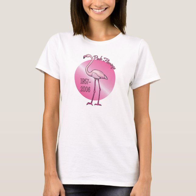 T-shirt rose de Flamant rose (Devant)