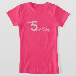 T-shirt rose de joyeux 5ème anniversaire