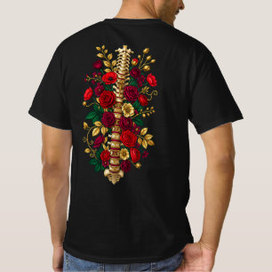 T-shirt Rose de la colonne vertébrale de l'art gothique Fl