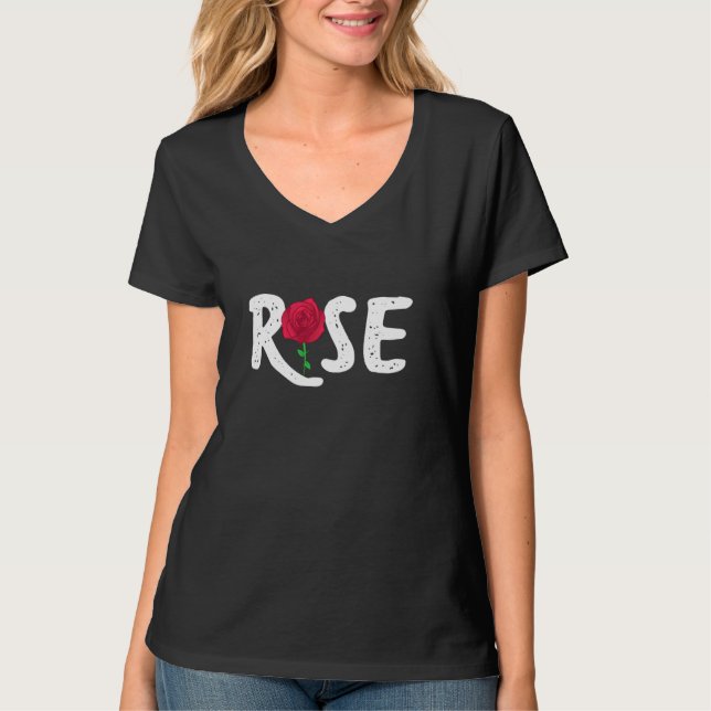 T-shirt Rose de ligne simple cool Rose (Devant)