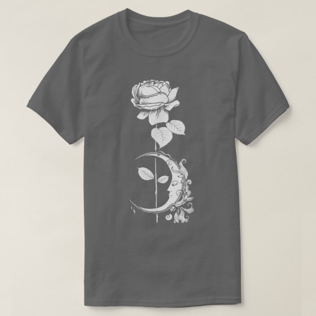 T-shirt Rose de lune - Sorcière gothique Machine Occulte P (Design devant)