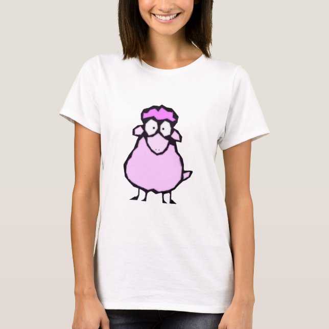 T-shirt rose de moutons (Devant)