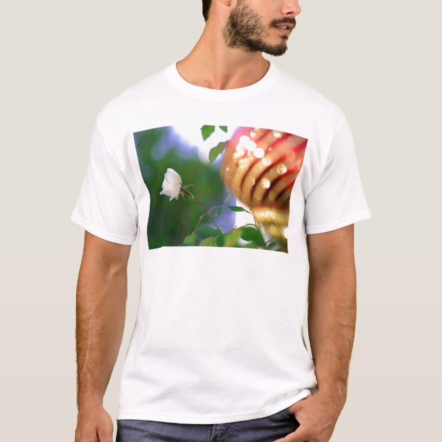 T-shirt Rose de Noël blanche (Devant)