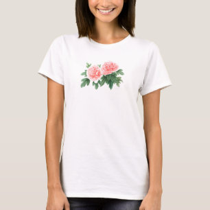 T-shirt rose de pivoines