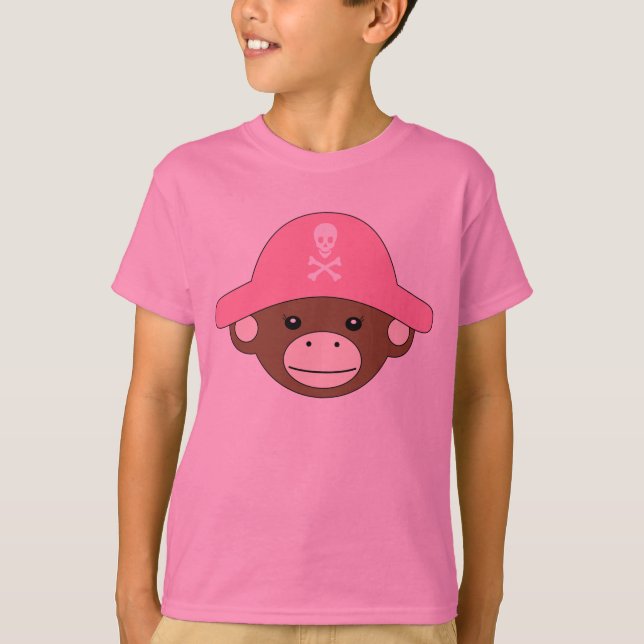 T-shirt Rose de singe de pirate (Devant)