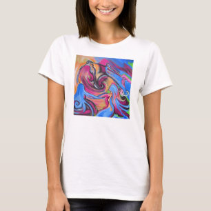 T-shirt rose de V-cou de Lovelies de lune