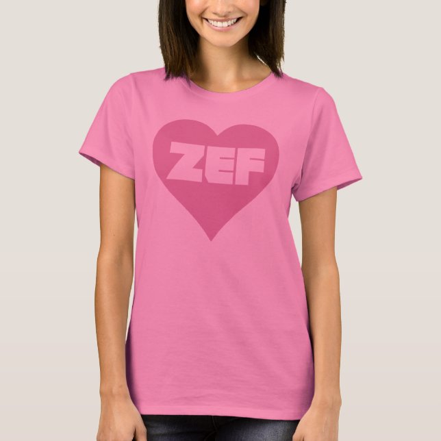 T-SHIRT ROSE DE ZEF (Devant)