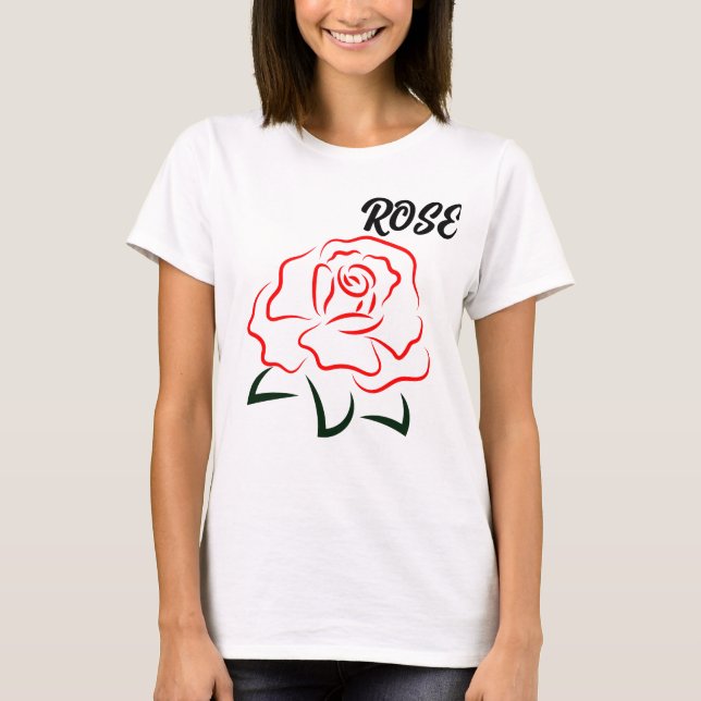 T-shirt Rose d'été Nom de la fleur Vêtements pour femmes (Devant)