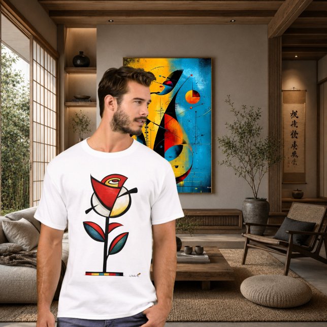 T-shirt Rose d'Expression Abstraite Art Floral Moderne (Créateur téléchargé)