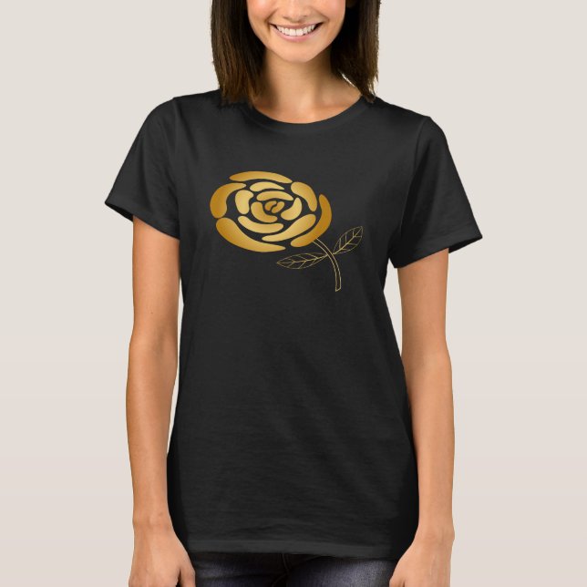 T-shirt Rose d'or original pour la fête (Devant)