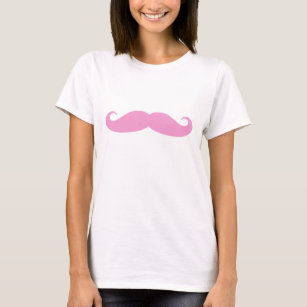 T-shirt rose drôle de moustache de guidon pour des