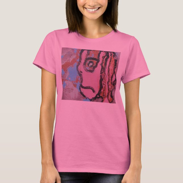 T-SHIRT ROSE EFFRAYANT (Devant)