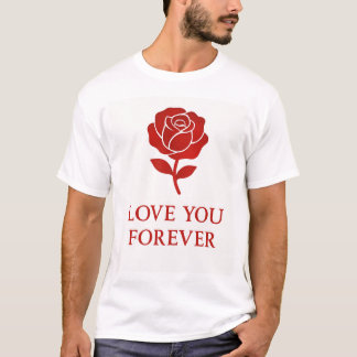 T-shirt Rose Épanouie Exprimant un Amour Éternel