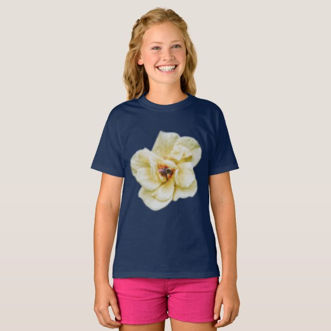 T-shirt Rose et abeille (Devant entier)