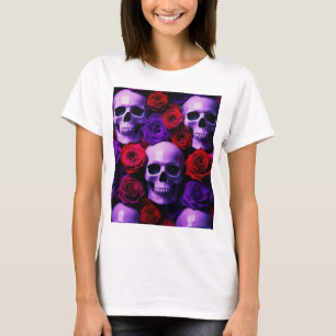 T-shirt Rose et crâne