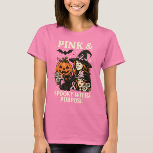 T-shirt Rose et Éffrayant avec but - Halloween