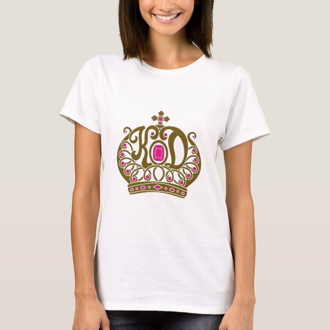 T-shirt Rose et or de logo de KD (Devant)