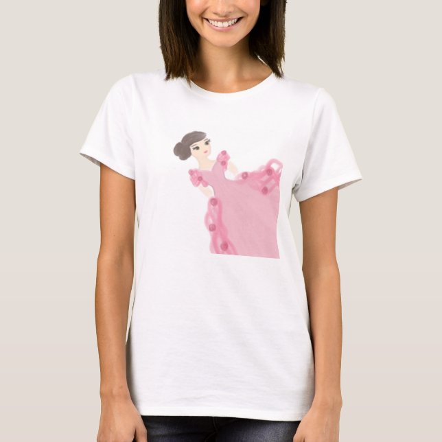 T-shirt Rose et roses (Devant)