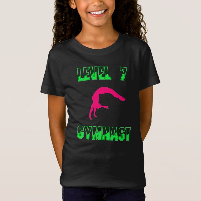 T-shirt rose et vert de niveau 7 (Devant)
