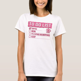 T-shirt Rose Fantaisiste CAFÉ TRAVAIL CRIME VRAI