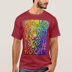 T-shirt Rose Féeries arc-en-ciel
