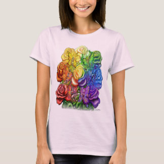 T-shirt Rose Féeries arc-en-ciel