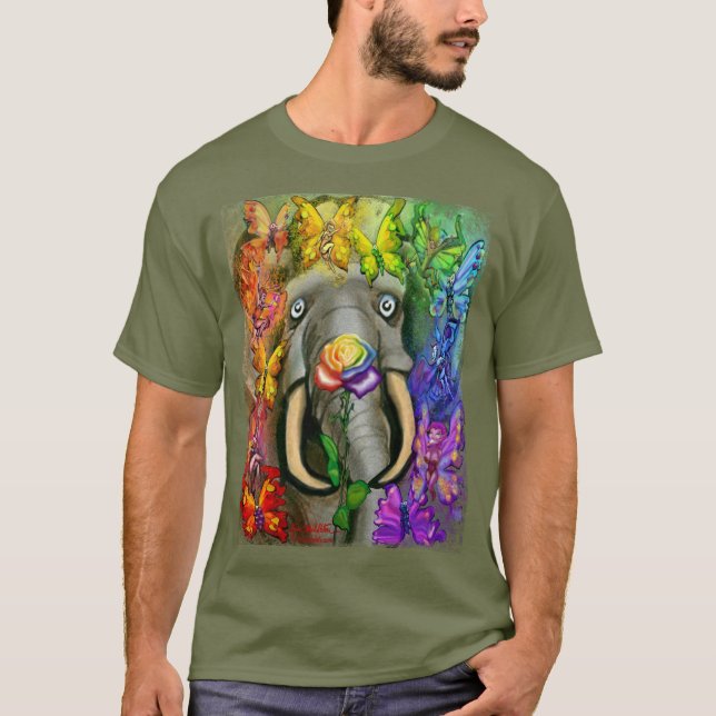 T-shirt Rose Féeries arc-en-ciel (Devant)