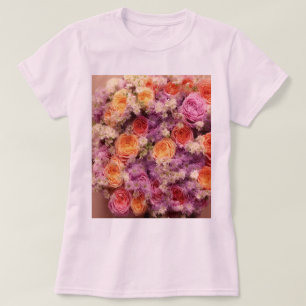 T-shirt rose femme Bouquet de fleurs