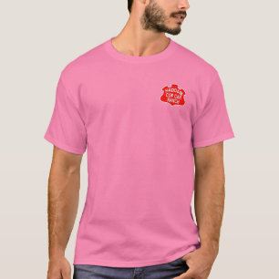 T-shirt rose froncé de HCCR avec le logo rouge