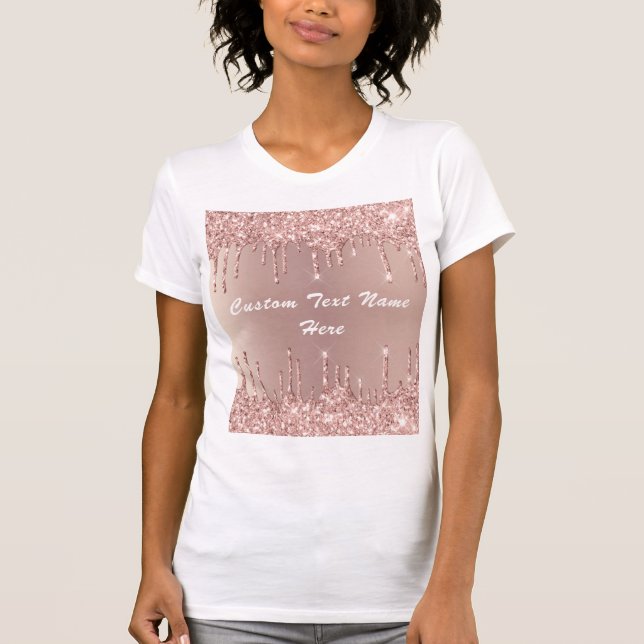 T-shirt Rose Gold Blush Parties scintillant Votre nom de t (Devant)