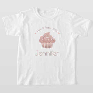T-shirt Rose Gold Parties scintillant Cupcake Hello Custom
