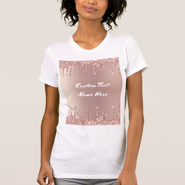 T-shirt Rose Gold Parties scintillant Texte personnalisé T (Devant)