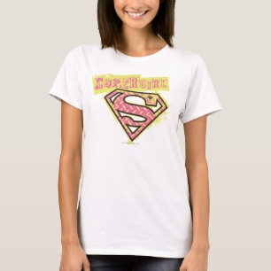 T-shirt Rose grunge de logo de Supergirl