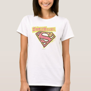 T-shirt Rose grunge de logo de Supergirl