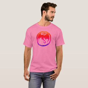 T-shirt rose homme Neon Dragon
