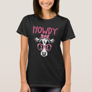 T-shirt Rose Howdy Rodéo Western Country Sud Cowgirl