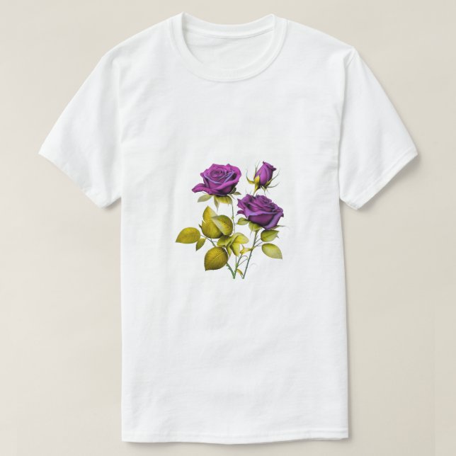 T-shirt  Rose Image -Mystical Elegance Floral Illustration (Design devant)