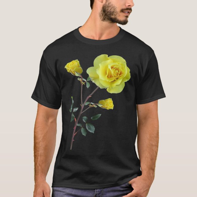 T-shirt Rose jaune Botanique pour les femmes (Devant)