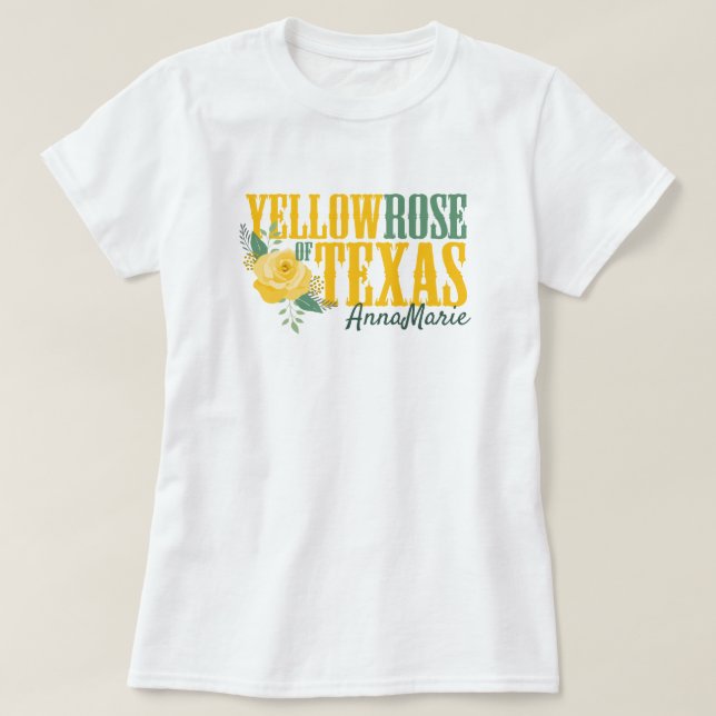 T-shirt Rose jaune du Texas - Rose unique (Design devant)