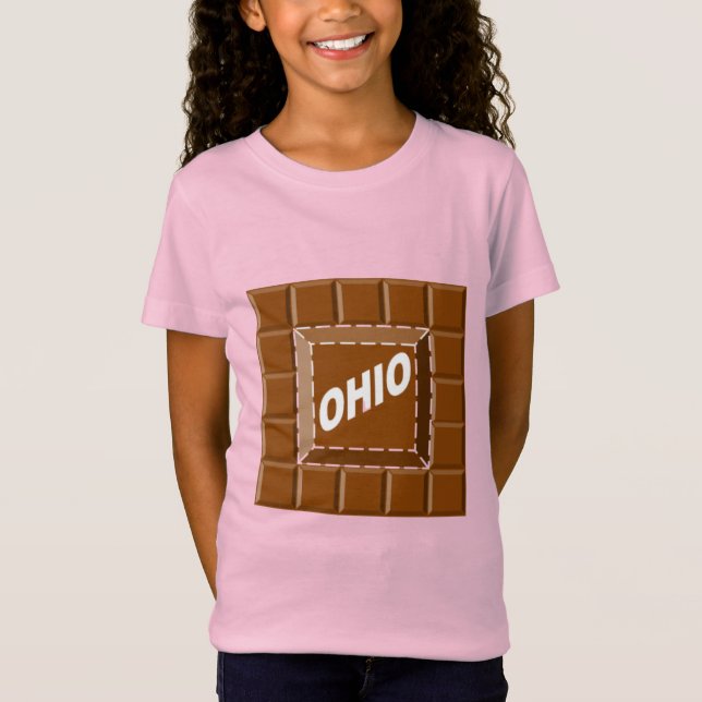 T-shirt rose jersey fin filles  CHOCOLAT  OHIO (Devant)