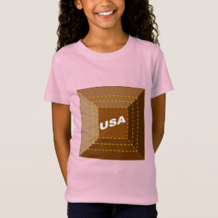 T-shirt rose jersey fin filles CHOCOLAT USA