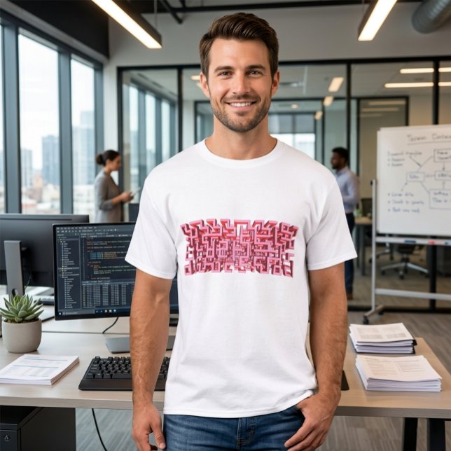 T-shirt rose labyrinthe 3D (Créateur téléchargé)