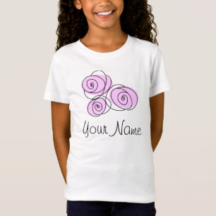 T-shirt rose Lilac Bouquet 'Nom' filles